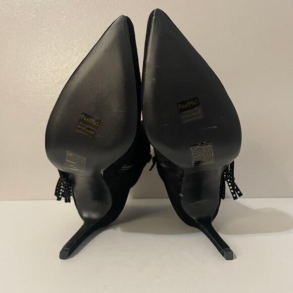 House of Harlow 1960 Revolve Ankle Booties Women’s Asher Zip Fringe Sz 9.5 Black - Picture 7 of 10